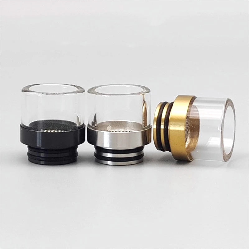 1PC 510 810 Mouthpiece with Filter Screen Stainless Steel Glass Wide-bore Straw Joint