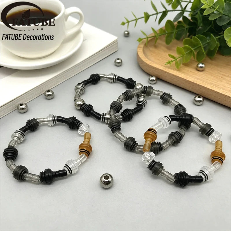 FATUBE Industrial Spacer Bead DIY Bracelet Making Kit Crystal Elastic Thread Handmade Jewelry Part for Wristband Necklace Charms