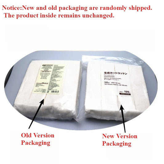 1bag Organic 100% Cotton Soft Pad 180 Sheets 50x60mm Clean Cotton