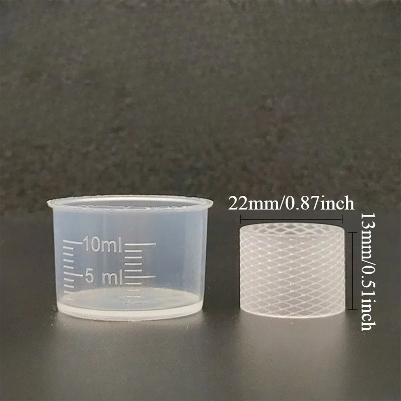 High-Temp Plastic Knurling Glossy Straight Tube Measuring Cups for Precise measurement of small-dose liquids