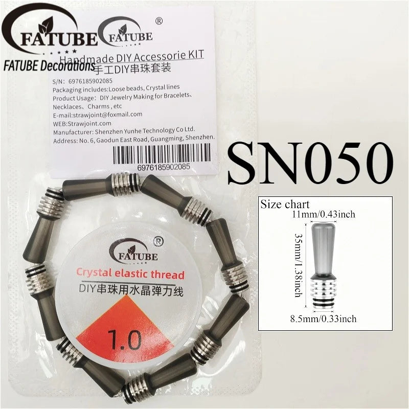 FATUBE DIY Bracelet Making Kit 1.0mm Crystal Elastic Thread Metal Plastic Spacer Beads Hand Handmade Bracelet Craft Accessories