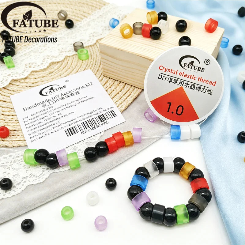 FATUBE 1SET Colorful Acrylic Loose Beads Spacer Beads for DIY Bracelet Making, Handmade Jewelry, Charms & Custom Gifts