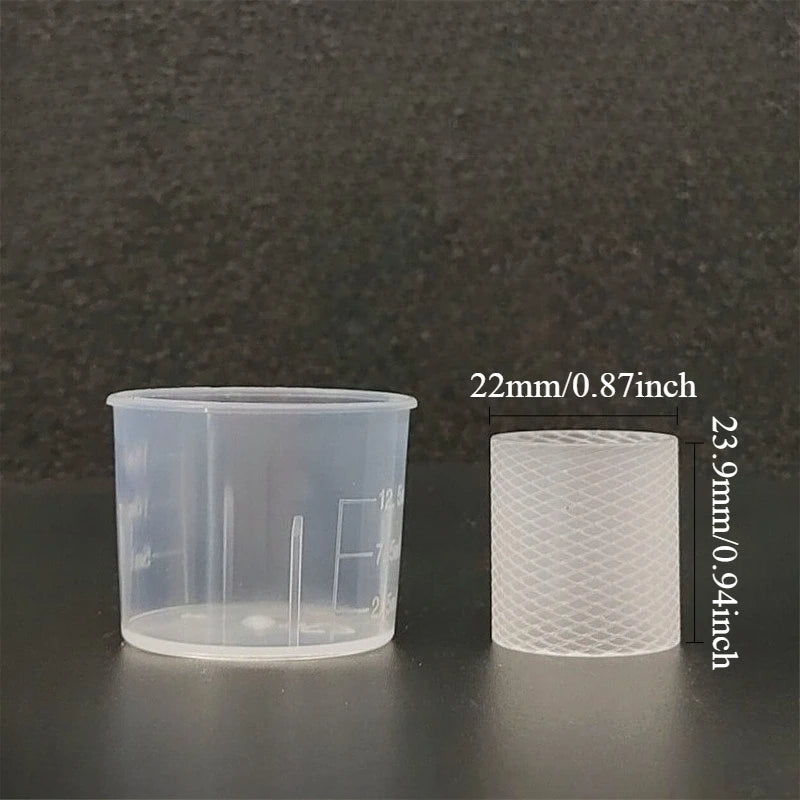 High-Temp Plastic Knurling Glossy Straight Tube Measuring Cups for Precise measurement of small-dose liquids
