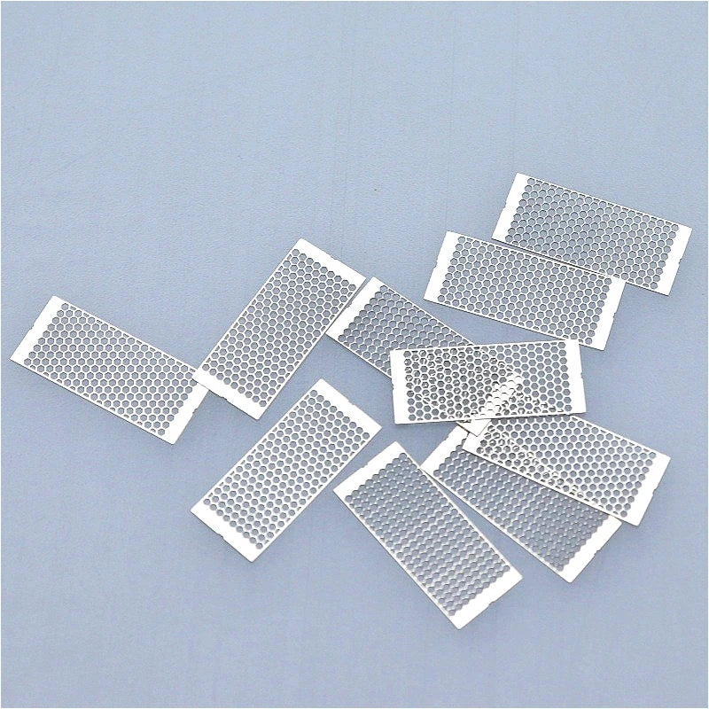 Etched KA1&Ni80 Mesh Coil-Staggered Rectangular/Square/Hexagonal Mesh Holes DIY Accessory 10pcs/box