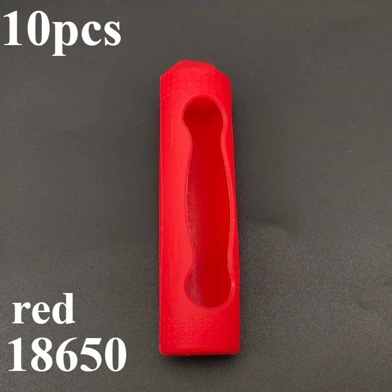 10PCS 18650 Lithium Battery Silicone Sleeve Non-Slip Shockproof Protective Cover