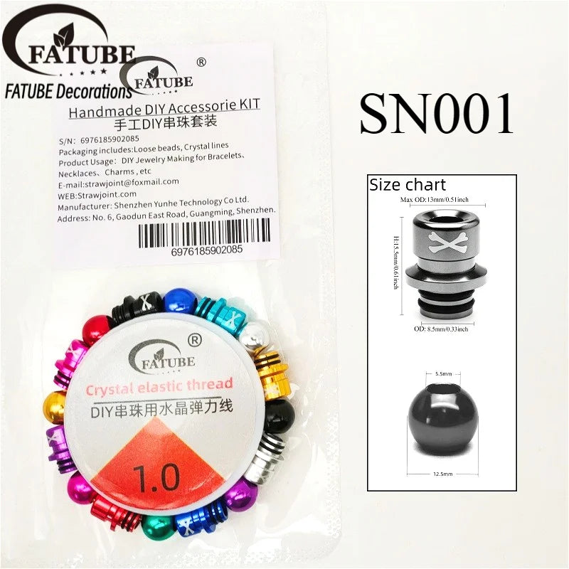 Multicolor Round Aluminum Loose Beads with Crystal Elastic Thread Handmade DIY Beading Kit for Bracelet Necklace Jewelry Making