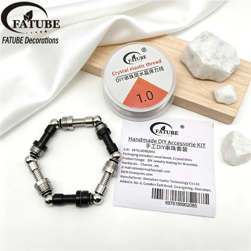 FTUBE Metal Spacer Beads Kit 1.0mm Crystal Elastic Thread DIY Bracelet Necklace Handmade Jewelry Loose Beads Charms Supplies