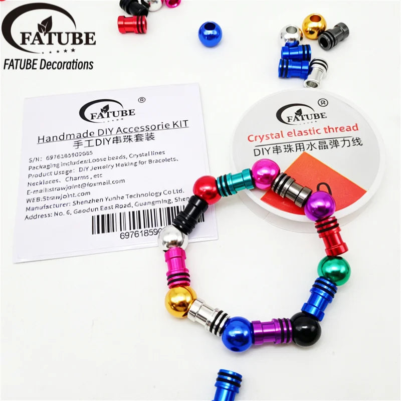 FATUBE Mixed Color Aluminium Column Beads DIY Handmade Jewelry Findings for Bracelet Craft Making Supplies