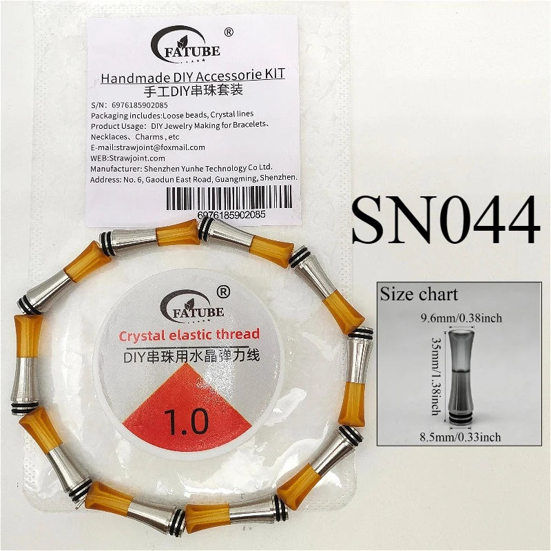 FATUBE Metal Plastic Tube Beads DIY Bracelet Making Kit with 1.0mm Crystal Elastic Thread Handmade Jewelry Spacer Beads Suppiles