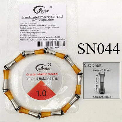 FATUBE Metal Plastic Tube Beads DIY Bracelet Making Kit with 1.0mm Crystal Elastic Thread Handmade Jewelry Spacer Beads Suppiles