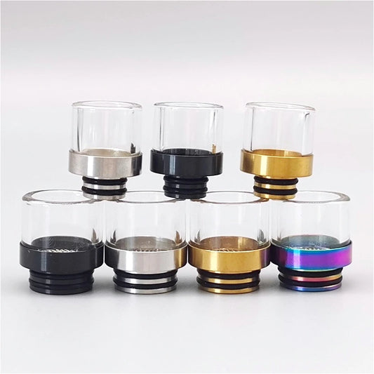 1PC 510 810 Mouthpiece with Filter Screen Stainless Steel Glass Wide-bore Straw Joint