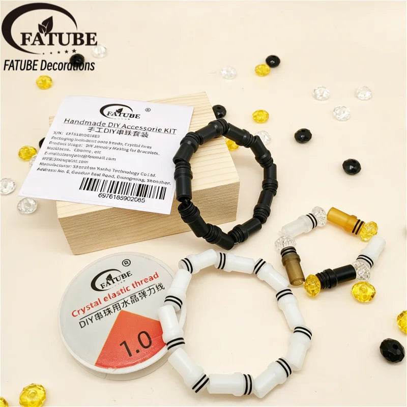 FATUBE DIY Tube Beads Bracelet Making Kit Metal Plastic Spacer Beads for Handmade Jewelry Supplies DIY Projects