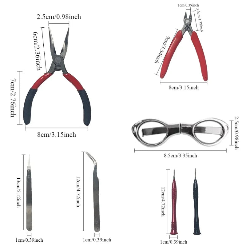 Portable V3 DIY Tool Kit with Wire Cutters, Precision Tweezers & Essential Accessories for Atomizer Coils Winding/Repair