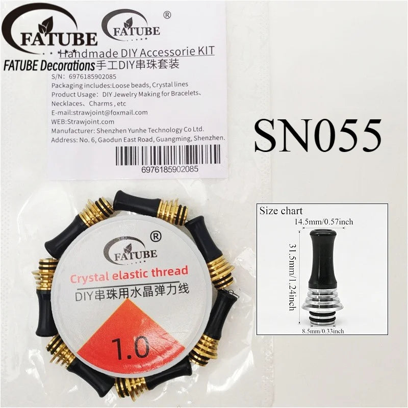 FATUBE DIY Jewelry Making Tube Beads Kit Metal Plastic Spacer Beads Elastic Thread for Bracelet Necklace Handmade Jewelry Parts