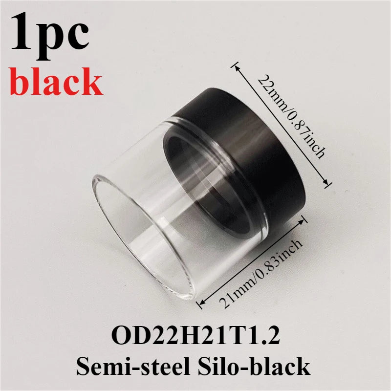 1PC Black Silver Multi-Size Semi-Steel Silo Straight Glass Tube Hardware Accessories