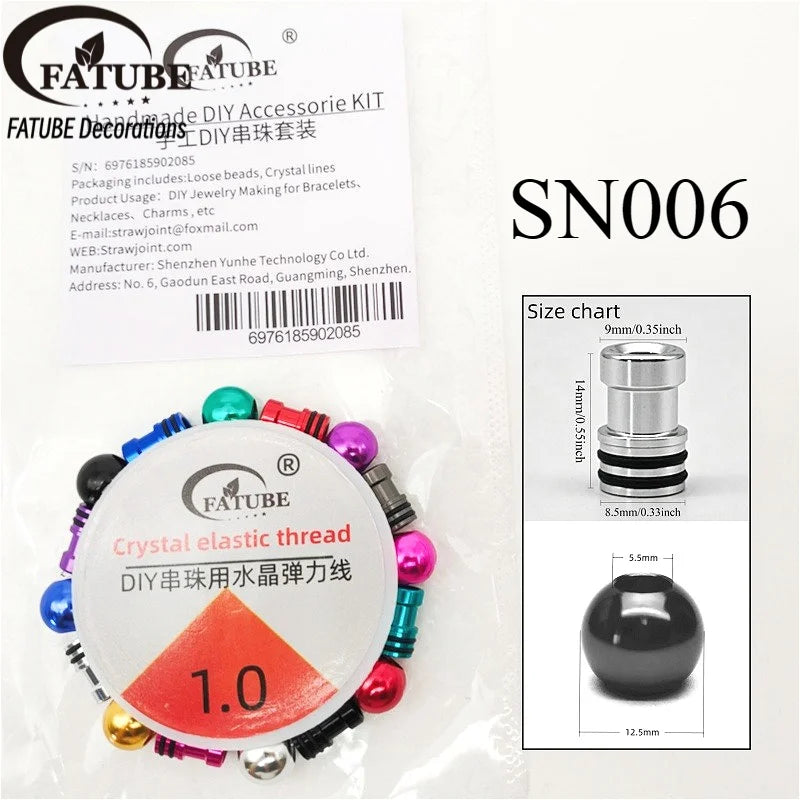 FATUBE Mixed Color Aluminium Column Beads DIY Handmade Jewelry Findings for Bracelet Craft Making Supplies