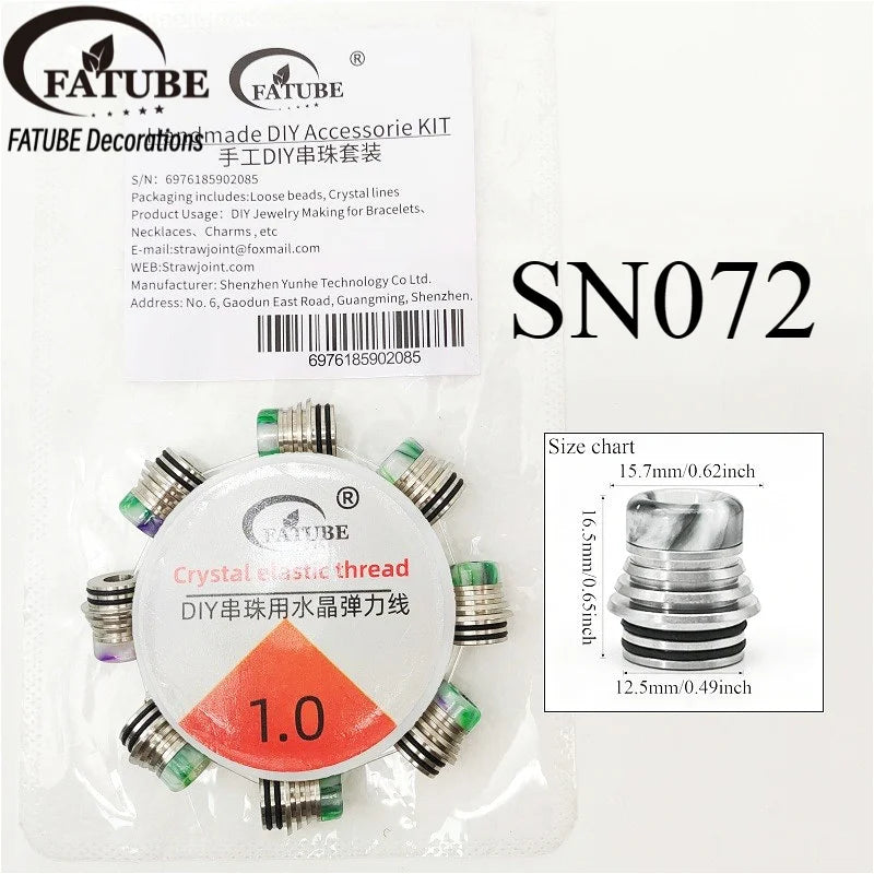 FATUBE Metal Resin Spacer Beads DIY Bracelet Jewelry Making Kit with 1.0mm Crystal Elastic Thread