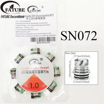 FATUBE Metal Resin Spacer Beads DIY Bracelet Jewelry Making Kit with 1.0mm Crystal Elastic Thread