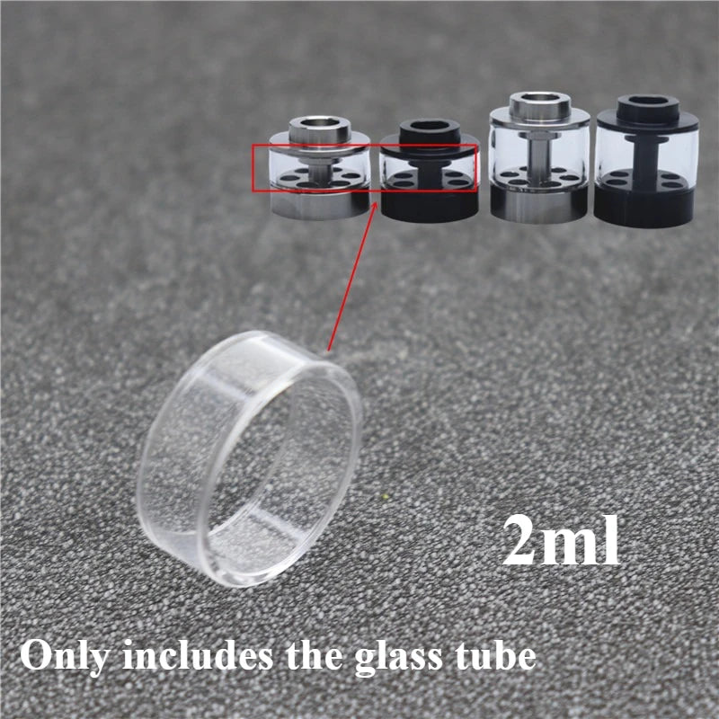 Flash-e-Vapor Shiny Stainless Steel Cover/ Straight Glass Tube 2ml 3.5ml Replacement Accessory