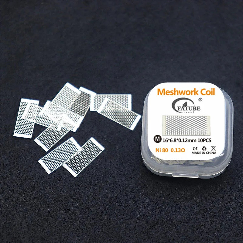 Etched KA1&Ni80 Mesh Coil-Staggered Rectangular/Square/Hexagonal Mesh Holes DIY Accessory 10pcs/box