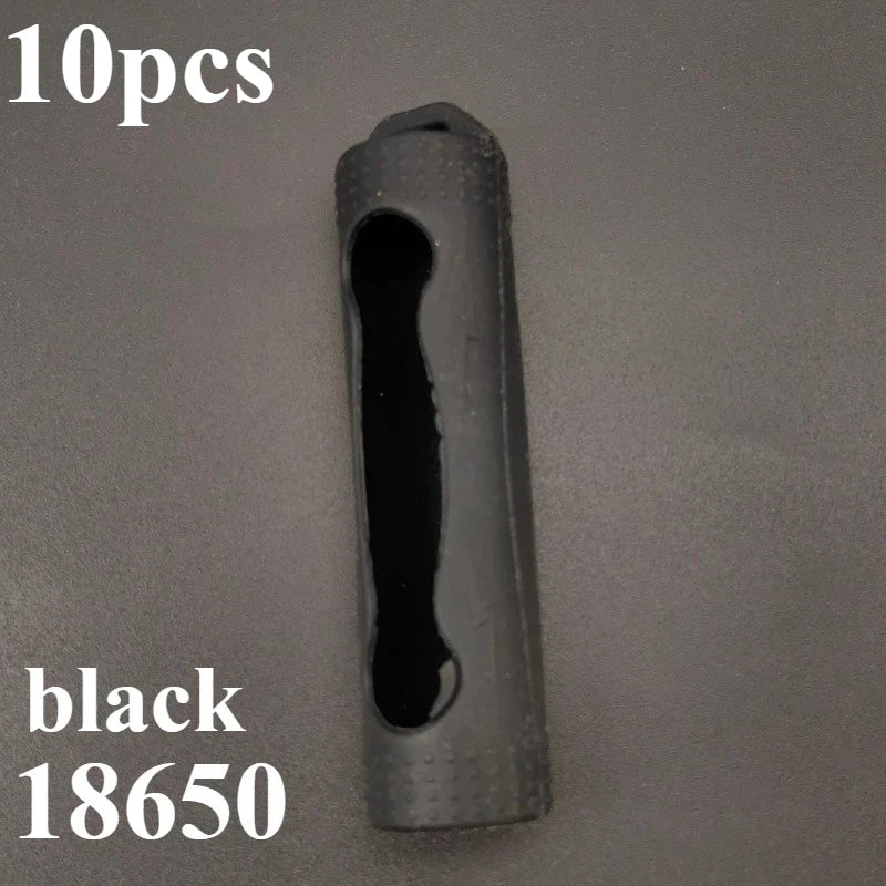 10PCS 18650 Lithium Battery Silicone Sleeve Non-Slip Shockproof Protective Cover
