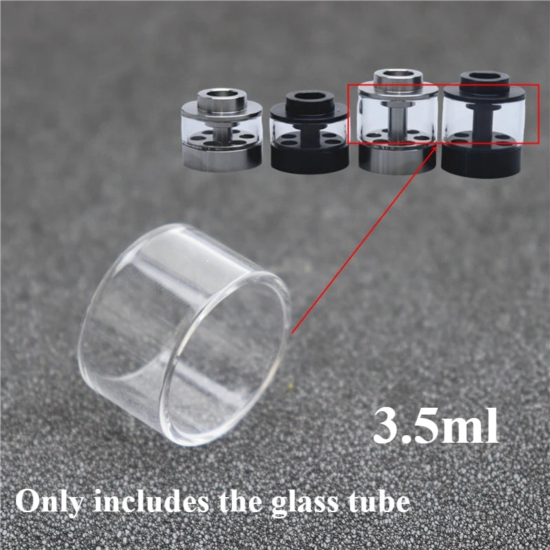 Flash-e-Vapor Shiny Stainless Steel Cover/ Straight Glass Tube 2ml 3.5ml Replacement Accessory