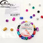 FATUBE DIY Jewelry Set Multicolor Thread Large Hole Aluminum Beads Elastic Thread For Handmade Bracelet Charm Craft Making