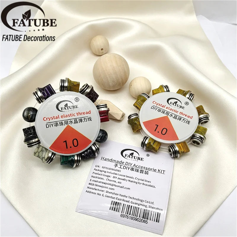 FATUBE Snake Skin Pattern Resin Metal Spacer Beads DIY Handmade Bracelet Necklace Jewelry Making Loose Beads Supplies Kit