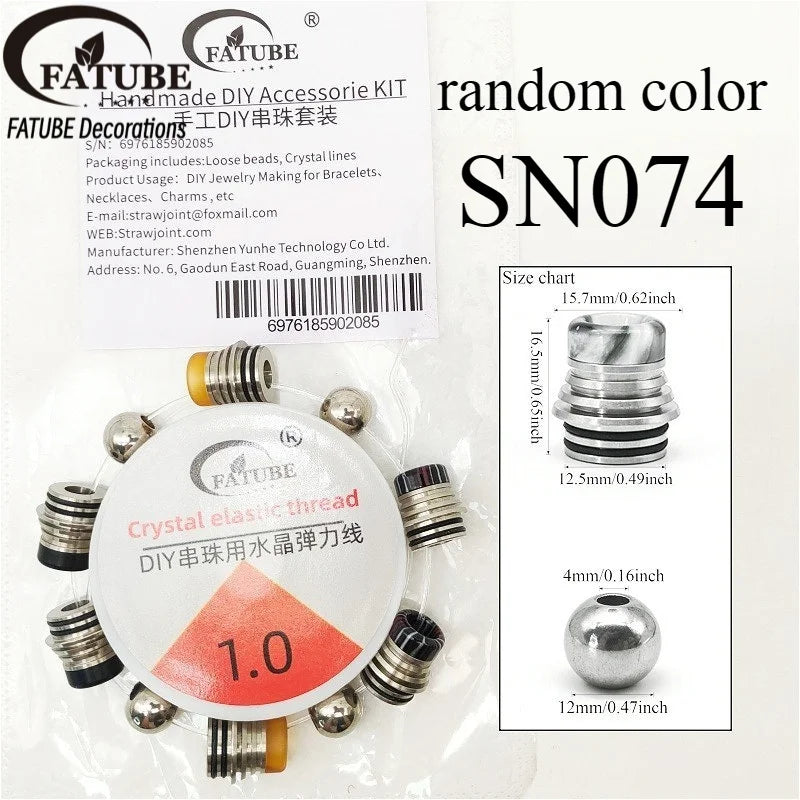 FATUBE Metal Resin Spacer Beads DIY Bracelet Jewelry Making Kit with 1.0mm Crystal Elastic Thread