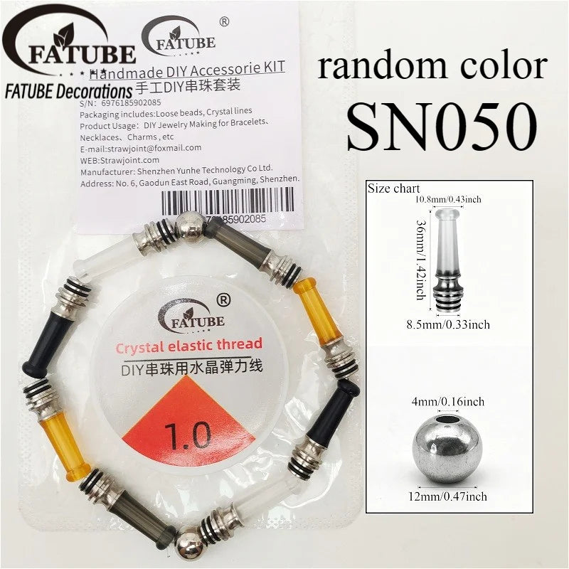 FATUBE DIY Bracelet Making Kit 1.0mm Crystal Elastic Thread Metal Plastic Spacer Beads Hand Handmade Bracelet Craft Accessories