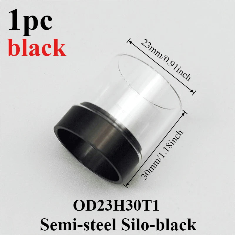 1PC Black Silver Multi-Size Semi-Steel Silo Straight Glass Tube Hardware Accessories