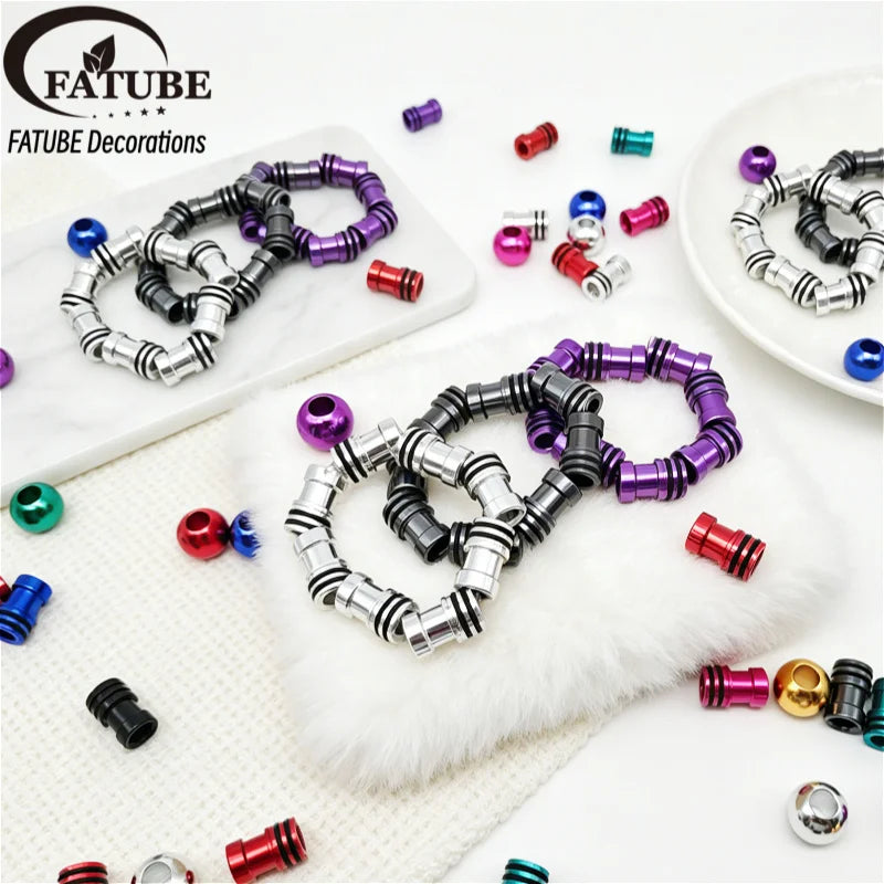FATUBE Mixed Color Aluminium Column Beads DIY Handmade Jewelry Findings for Bracelet Craft Making Supplies