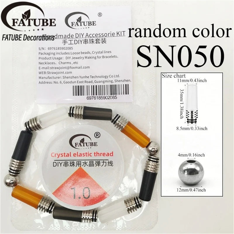 FATUBE DIY Bracelet Making Kit 1.0mm Crystal Elastic Thread Metal Plastic Spacer Beads Hand Handmade Bracelet Craft Accessories
