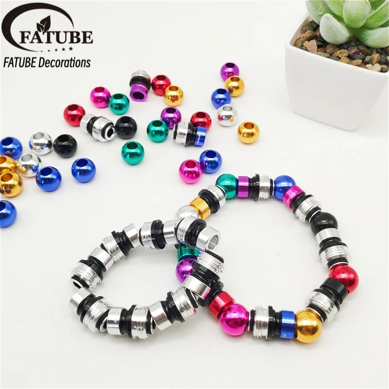 DIY Bracelet Making Spacer Beads Anodized Aluminum Screw Loose Beads for Jewelry Making Handmade Wristband Accessories