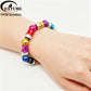 FATUBE Multicolor Large Hole Aluminum Spacer Beads Kit With Crystal Elastic Thread DIY Bracelet Necklace Jewelry Making Parts