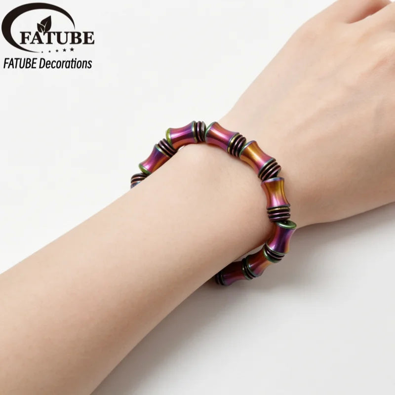 Multi Color FATUBE Spacer Beads Metal Plastic Loose Beads DIY Handmade Bracelet Jewelry Craft Making Kit With Elastic Thread