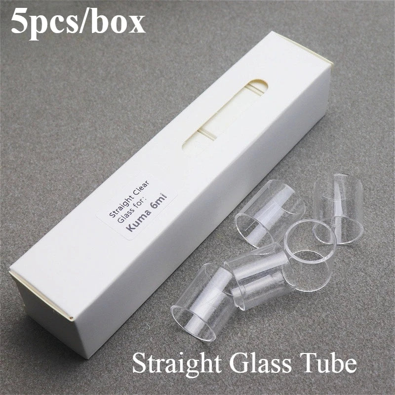Clear Black Straight Bubble Glass Tube PCTG Glossy Knurling Tube for Kuma 2ml 4.5ml 6.5ml KUMA Combi Tank 2ml 4ml Accessory