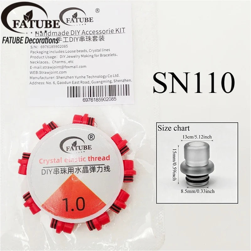 FATUBE DIY Beads Kit - Colorful Plastic Loose Beads with 1.0mm Crystal Elastic Thread for Custom Bracelet Necklace Charm Making