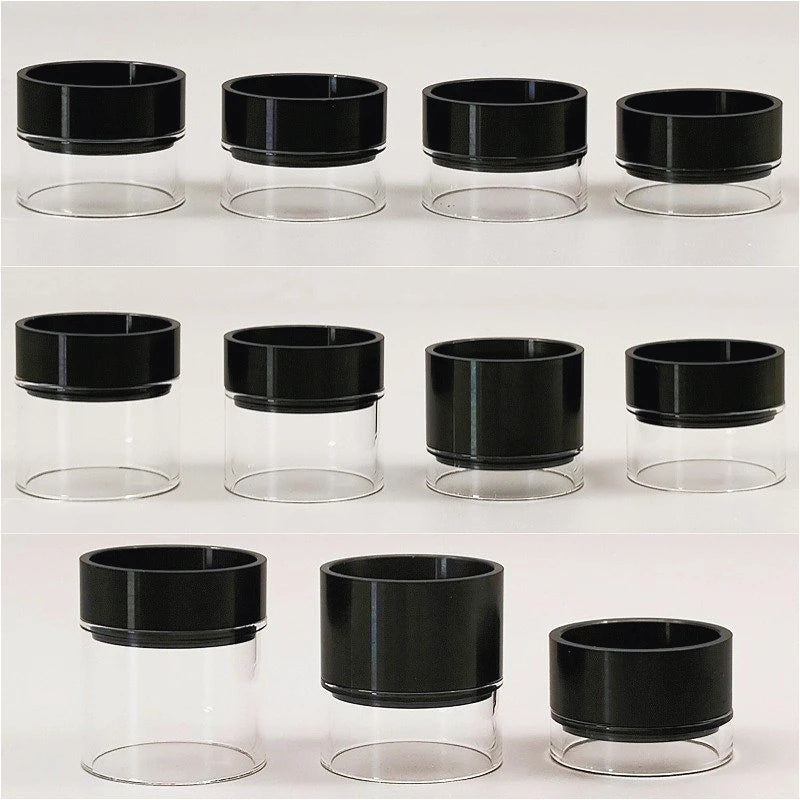 1PC Black Silver Multi-Size Semi-Steel Silo Straight Glass Tube Hardware Accessories