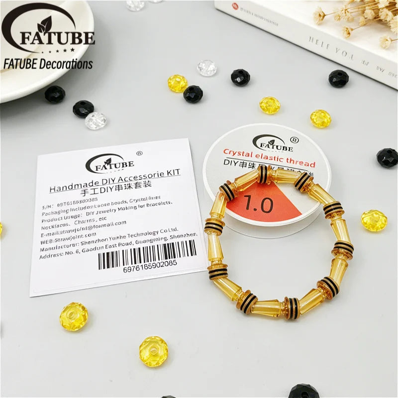 FATUBE Bamboo Tube Beads DIY Jewelry Making Set - Loose Spacer Beads for Personalized Bracelet, Necklace & Charm Creations