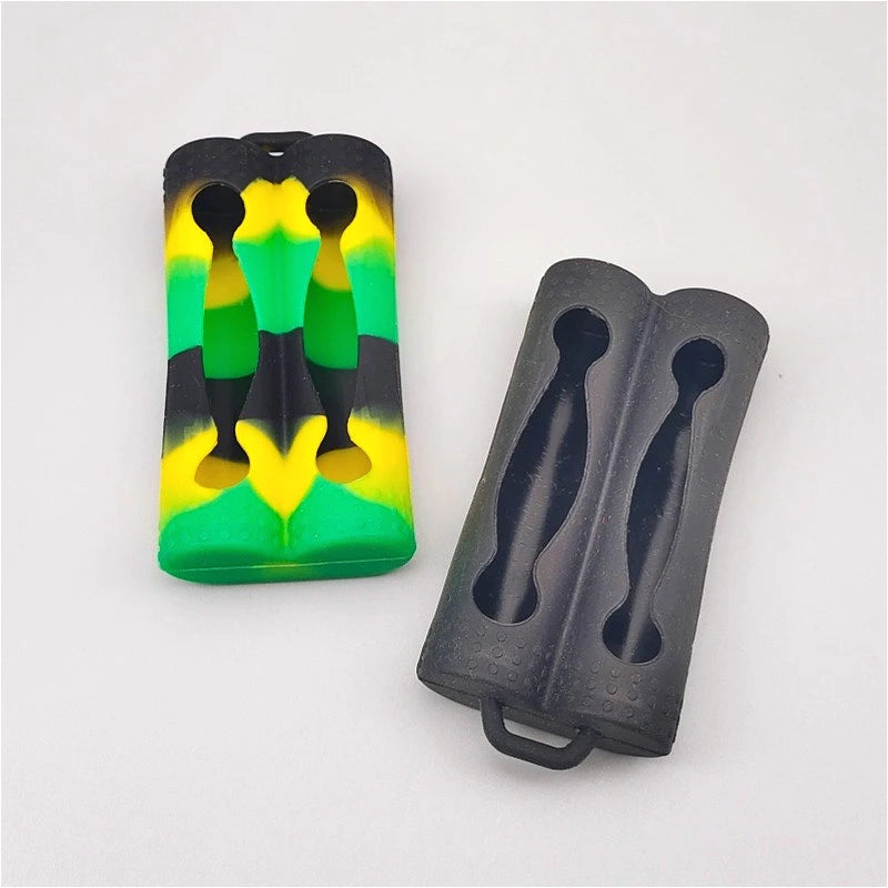 1PC 18650 Dual-Battery Silicone Sleeve, Storage & Decoration Anti-Slip Shockproof Protective Cover