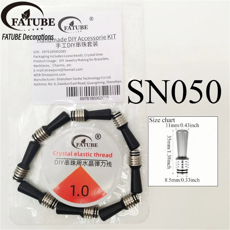 FATUBE DIY Bracelet Making Kit 1.0mm Crystal Elastic Thread Metal Plastic Spacer Beads Hand Handmade Bracelet Craft Accessories