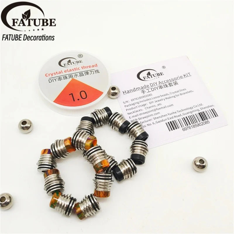 FATUBE Metal Resin Spacer Beads DIY Bracelet Jewelry Making Kit with 1.0mm Crystal Elastic Thread