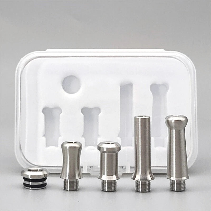1Set 510 Drip Tip Kit Stainless Steel Plastic PEI POM Mouthpiece Connector