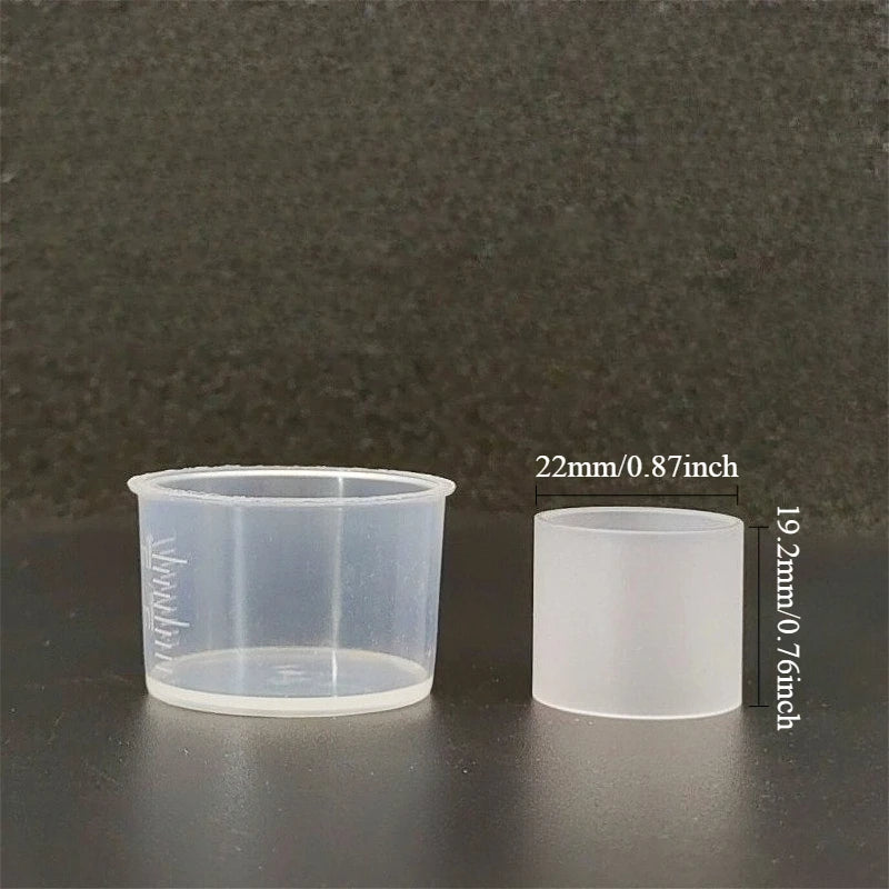 Plastic High Temperature Glossy Tube with Measuring Cup - For Measuring/Storing Small Amounts of Liquid