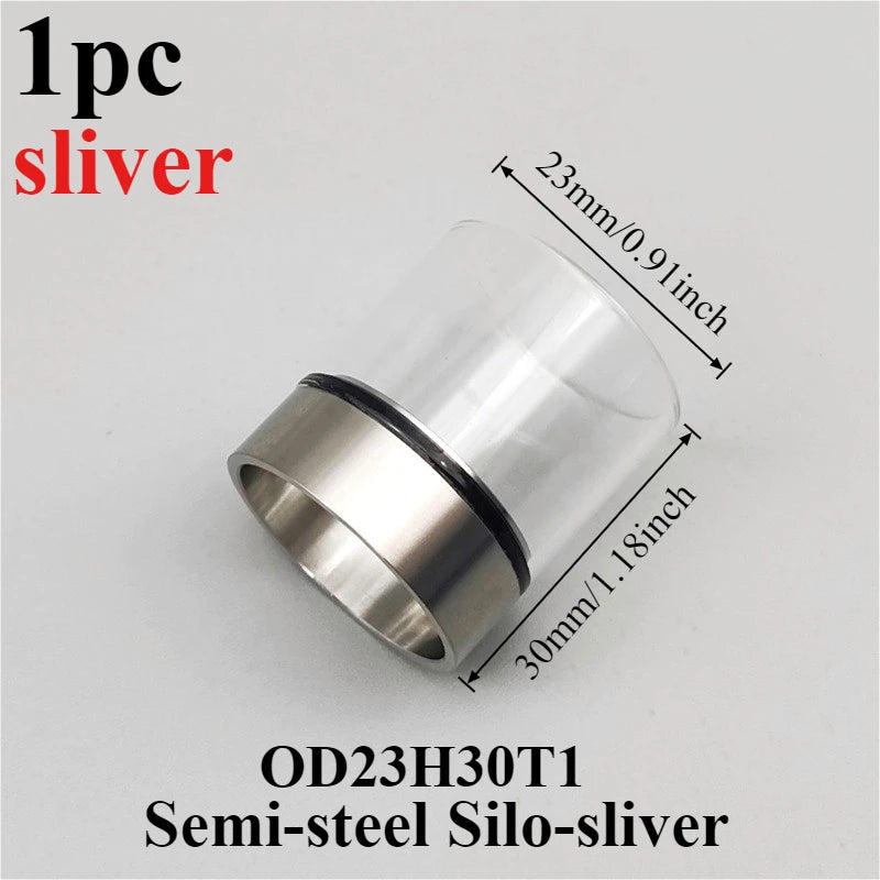 1PC Black Silver Multi-Size Semi-Steel Silo Straight Glass Tube Hardware Accessories