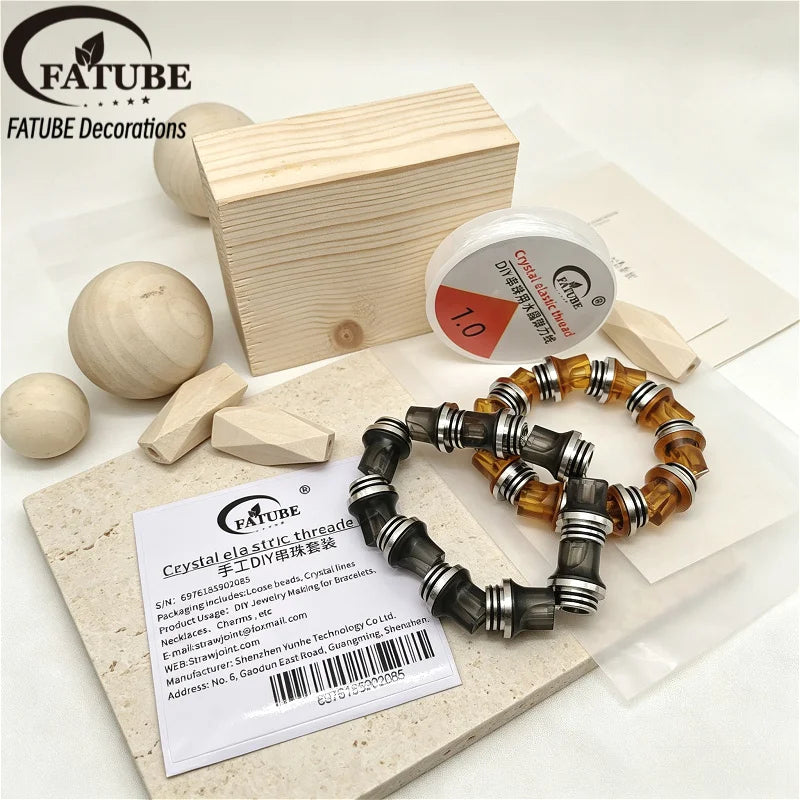 FATUBE Plastic Metal Spacer Beads Handmade DIY Bracelet Jewelry Making Loose Beads Supplies Kit for Bracelet Necklace Making