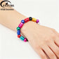 FATUBE DIY Jewelry Set Multicolor Thread Large Hole Aluminum Beads Elastic Thread For Handmade Bracelet Charm Craft Making