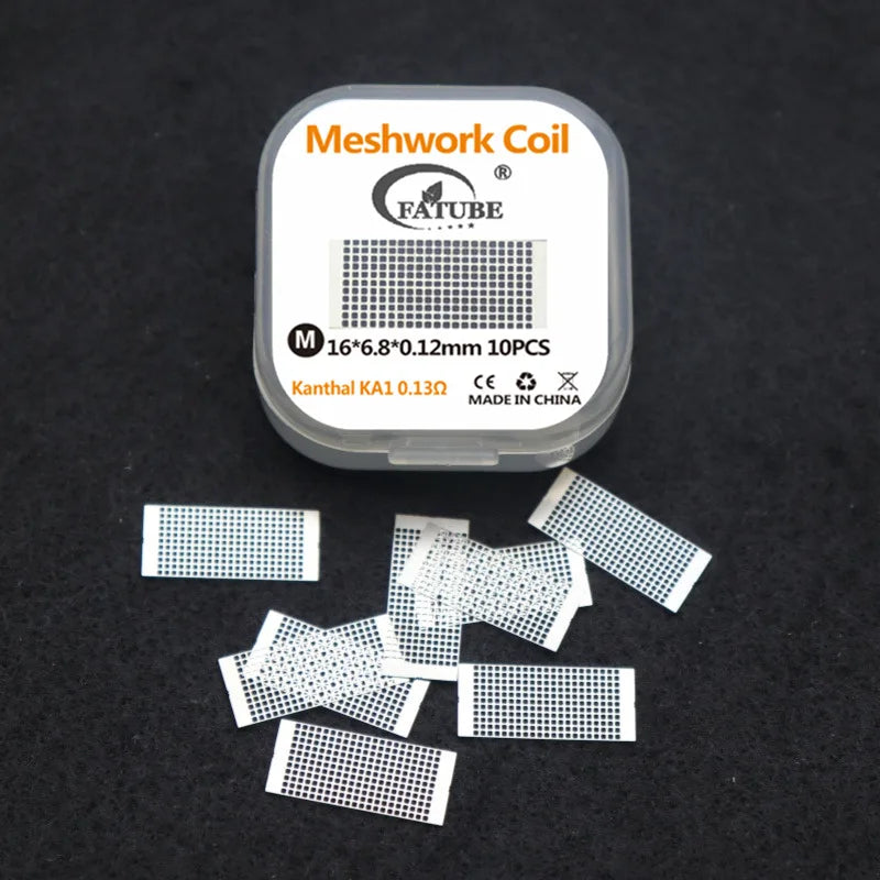 Etched KA1&Ni80 Mesh Coil-Staggered Rectangular/Square/Hexagonal Mesh Holes DIY Accessory 10pcs/box