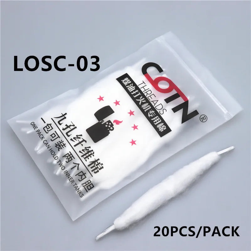 COTN THREADS Lighter Cotton Replacement Accessories Organic Oil‑Wicking Laces Sheet‑Shaped Cotton Balls Flint Stones